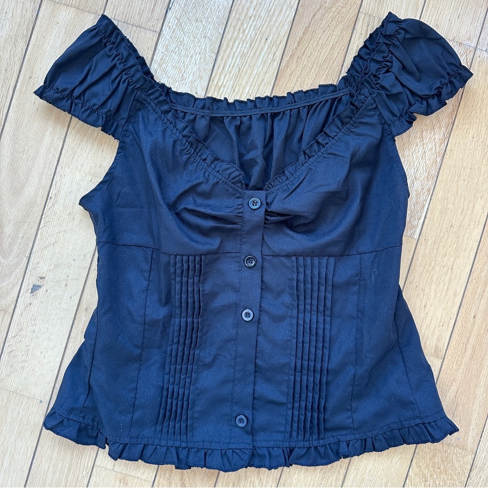 button down v-neck - Picture 3 of 4